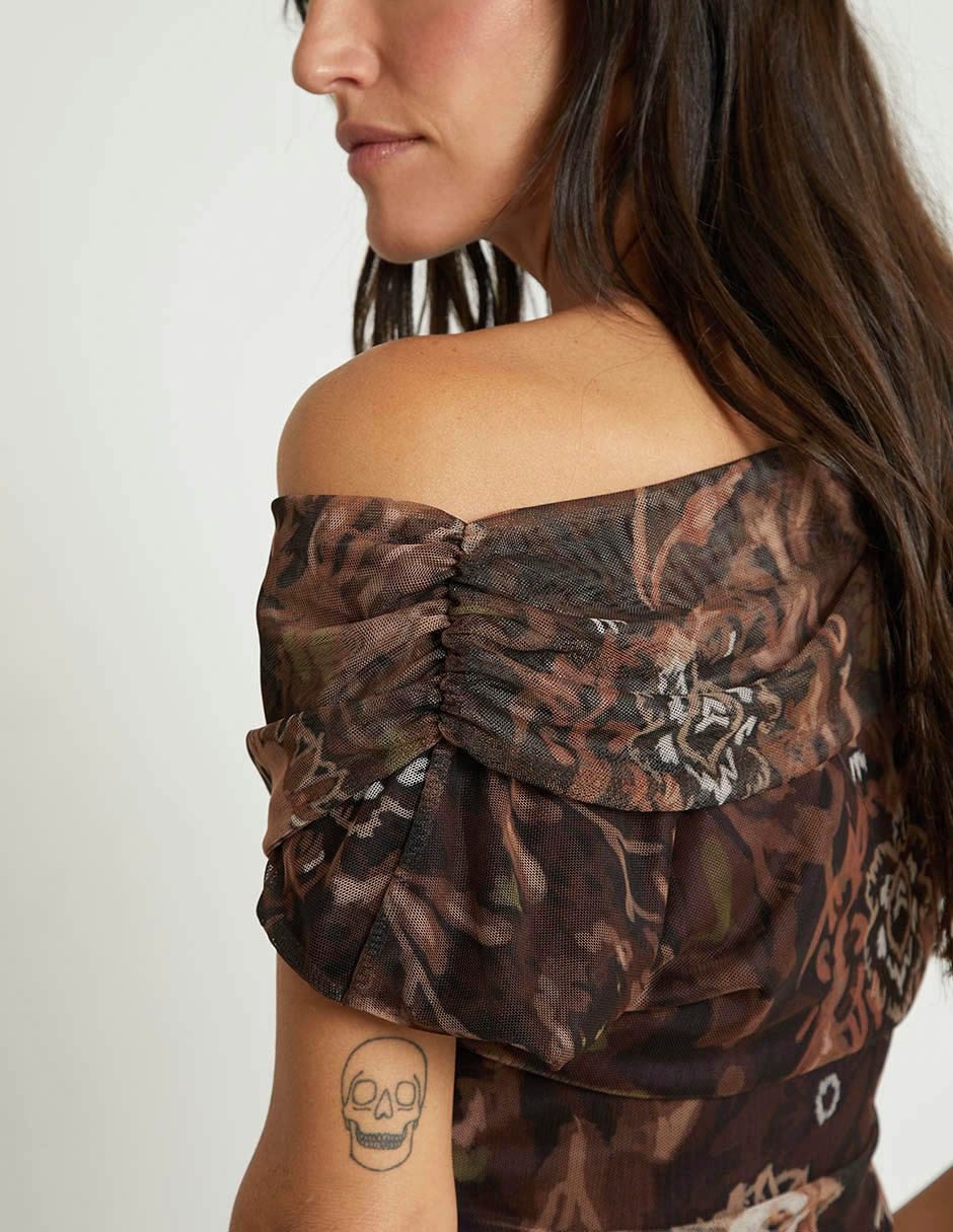 Blusa Trucco una manga para mujer 2