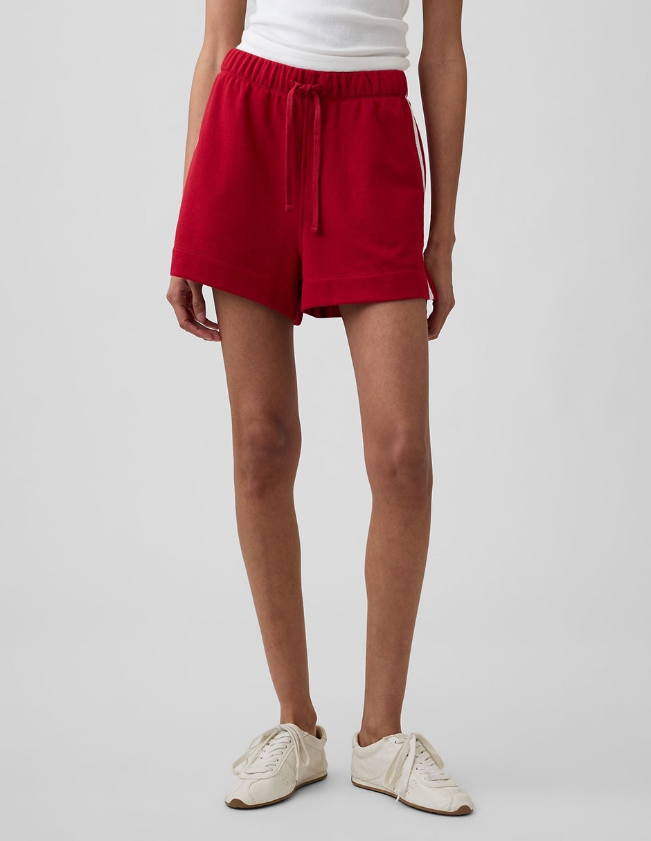 Short mezcla de materiales para mujer
