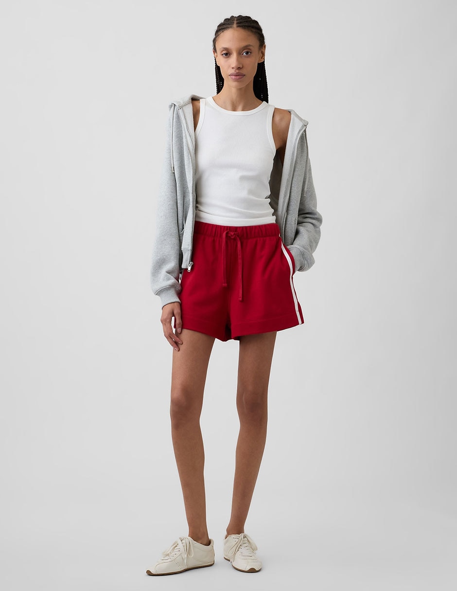 Short mezcla de materiales para mujer 8