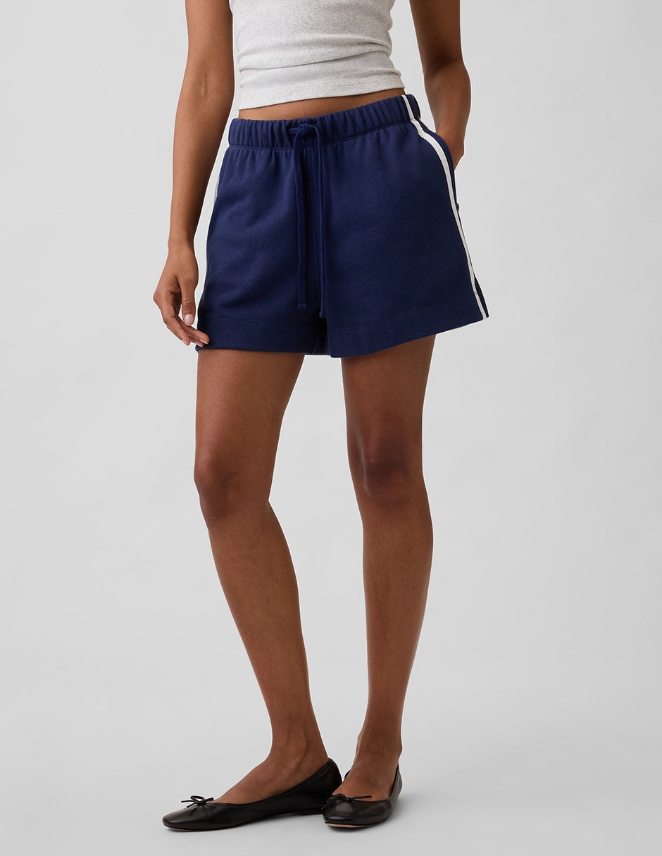 Short mezcla de materiales para mujer