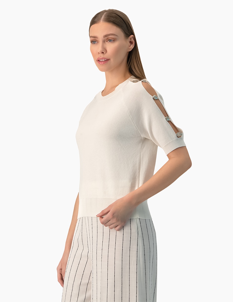 Suéter cuello redondo para mujer 4