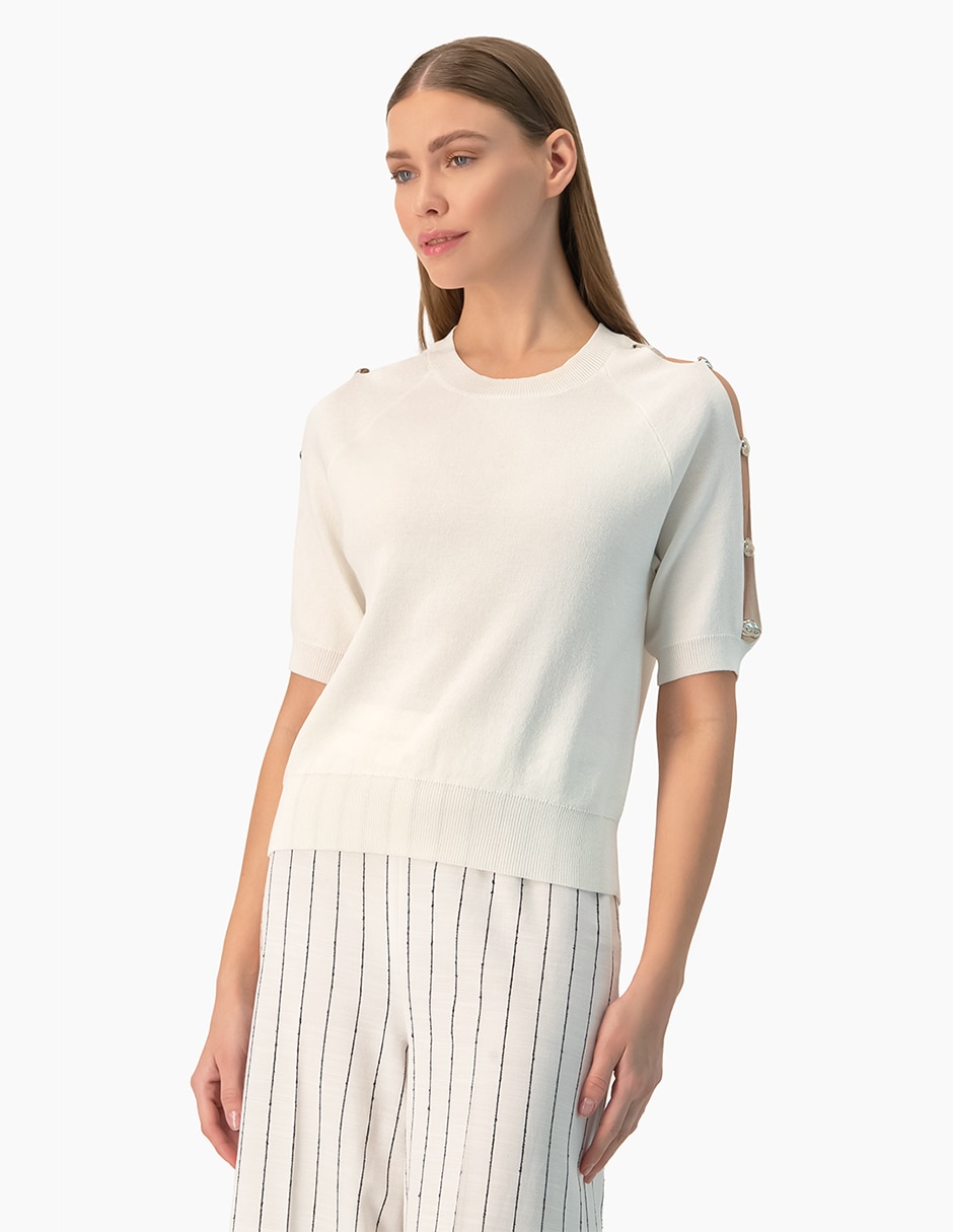 Suéter cuello redondo para mujer