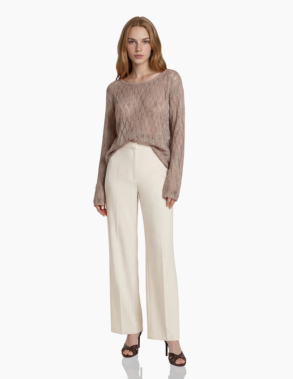 Suéter cuello redondo para mujer 4