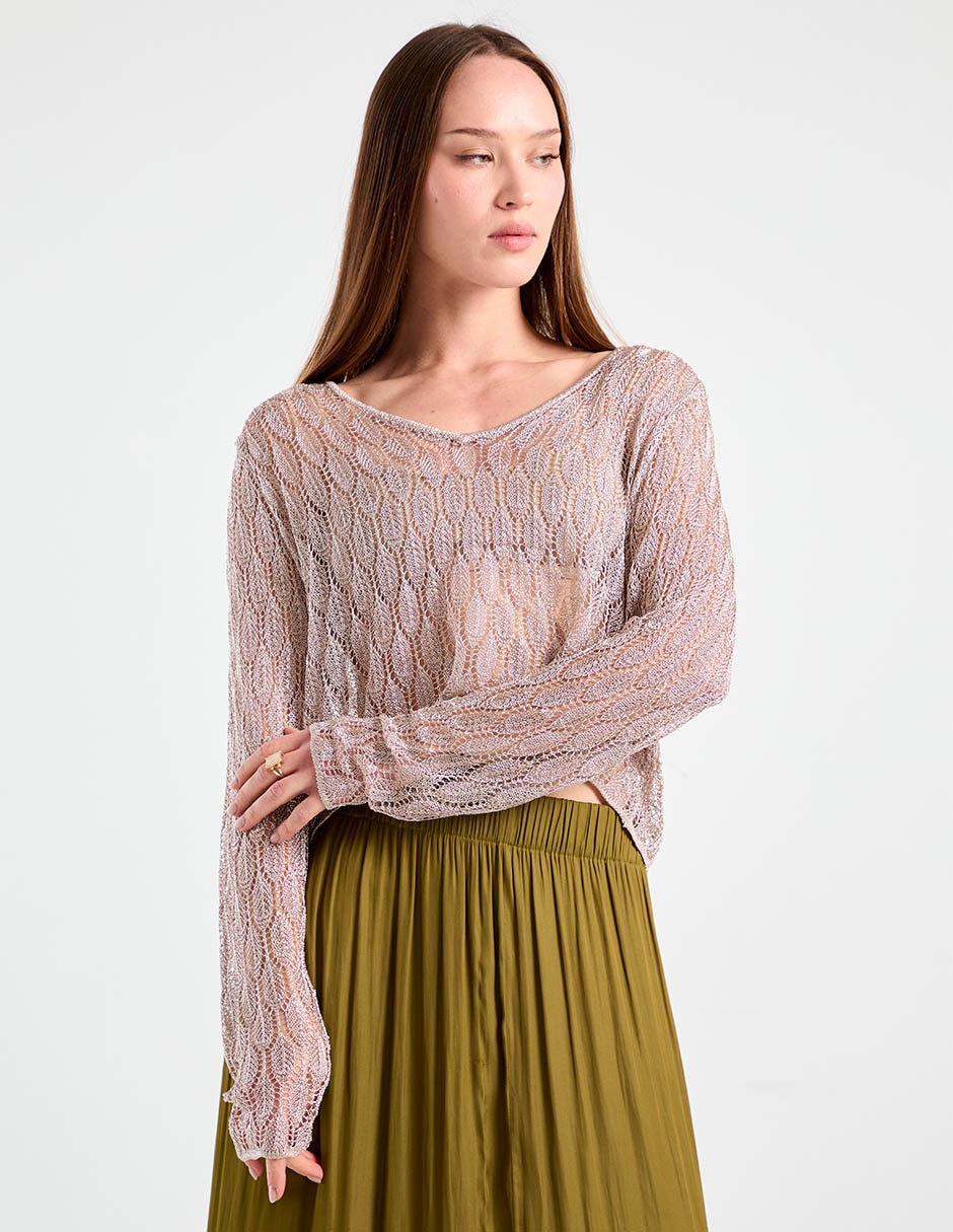 Suéter cuello redondo para mujer