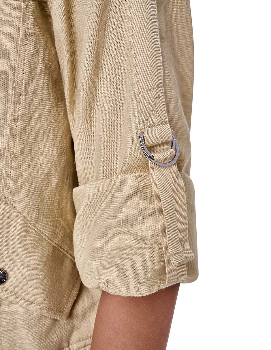 Chamarra bomber Dkny de lino para mujer