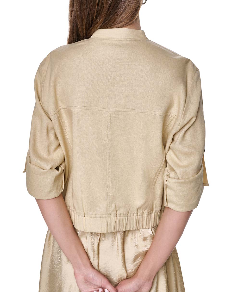 Chamarra bomber Dkny de lino para mujer