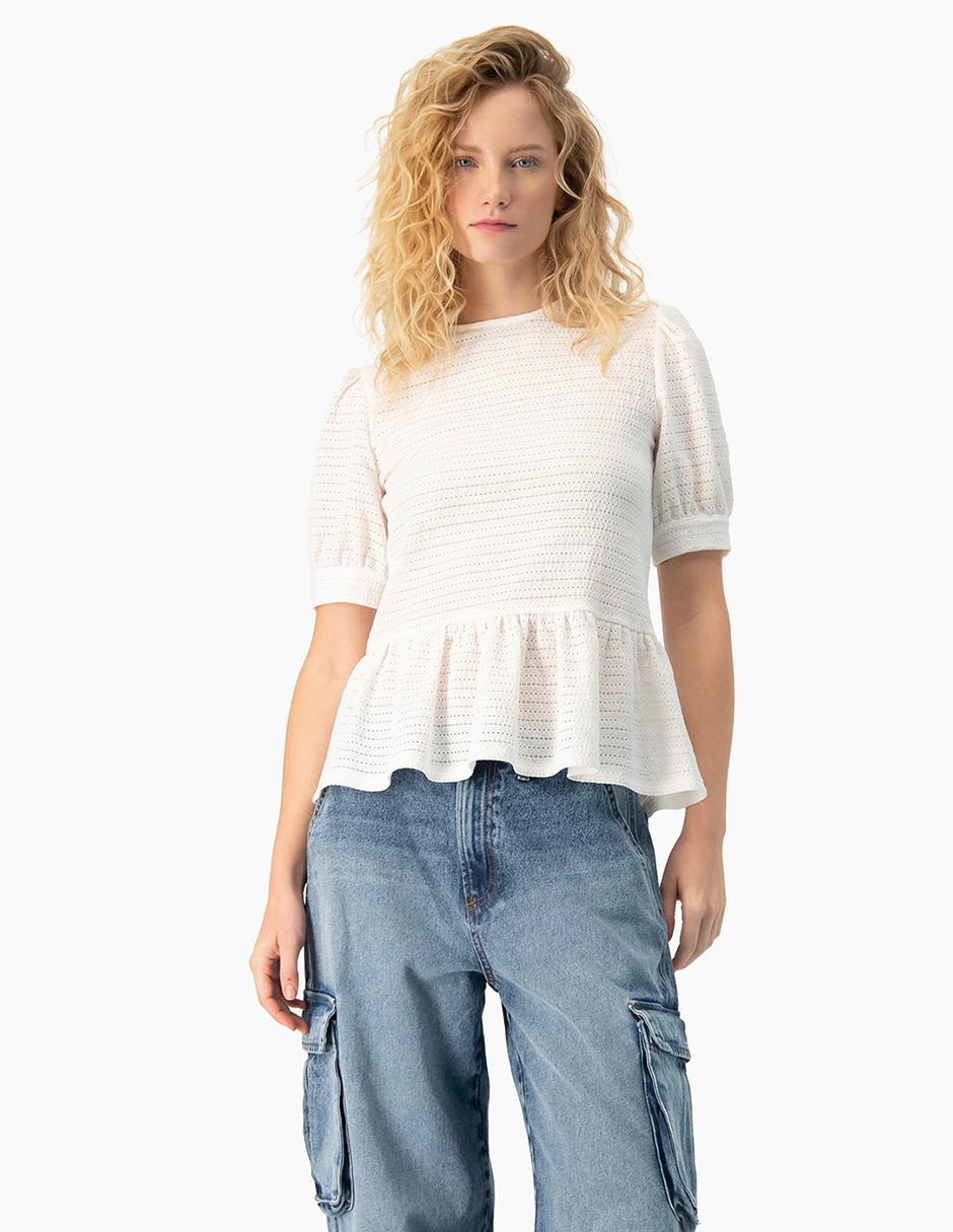 Blusa manga corta para mujer