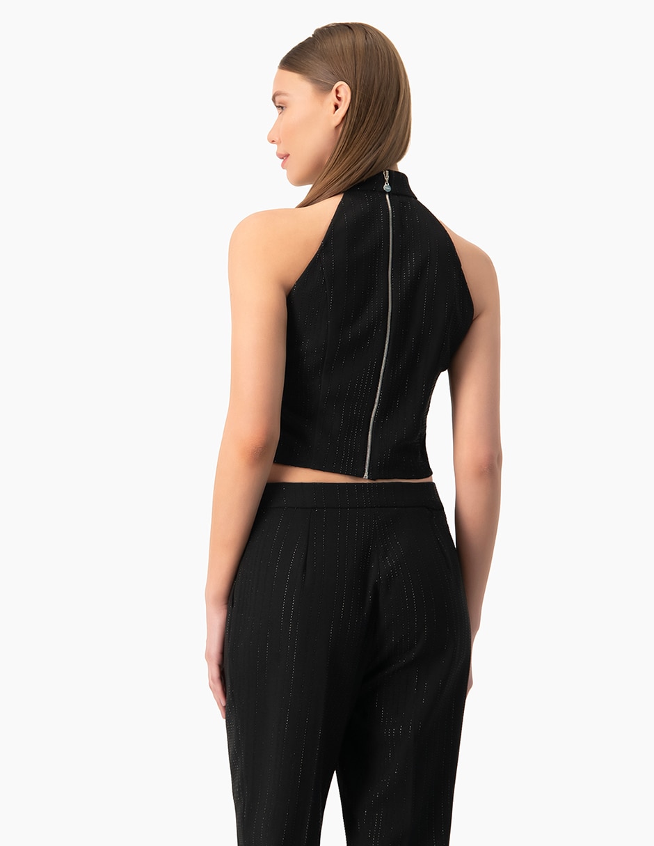 Top cuello halter escote sin escote tirante sin tirantes 3