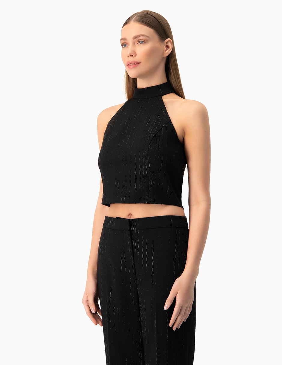 Top cuello halter escote sin escote tirante sin tirantes 4