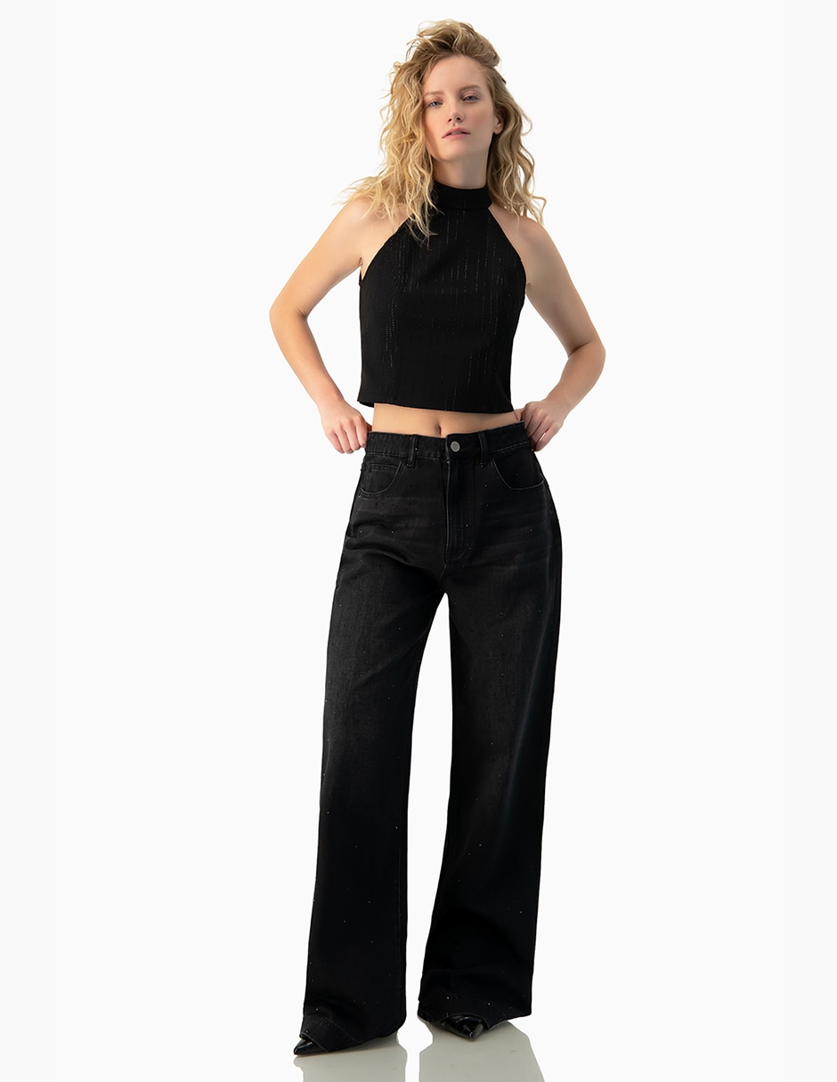 Top cuello halter escote sin escote tirante sin tirantes 2