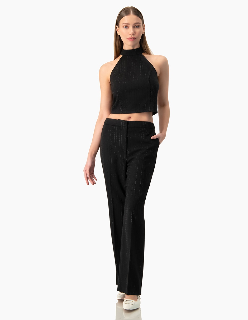 Pantal—n capri recto para mujer 4