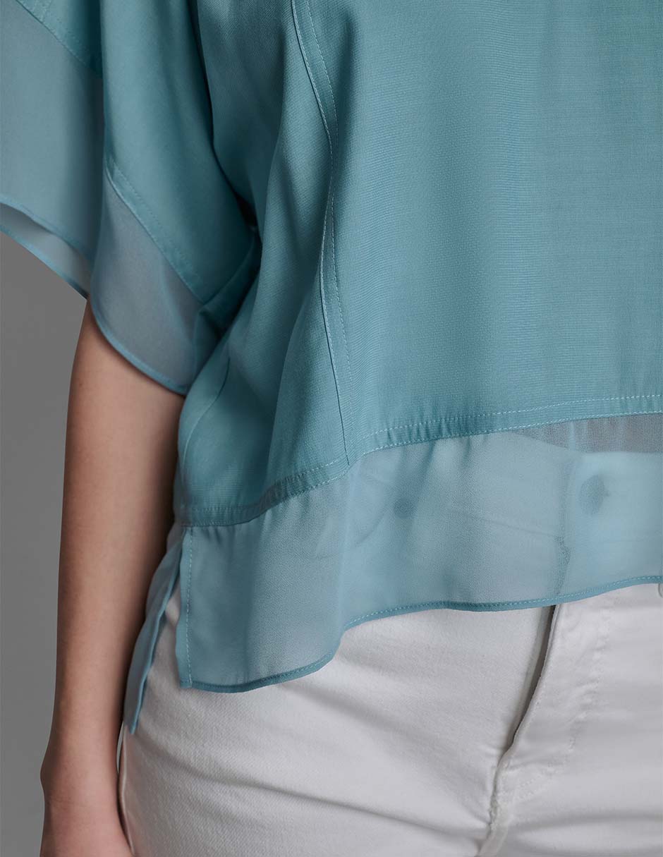 Blusa manga al codo para mujer 4