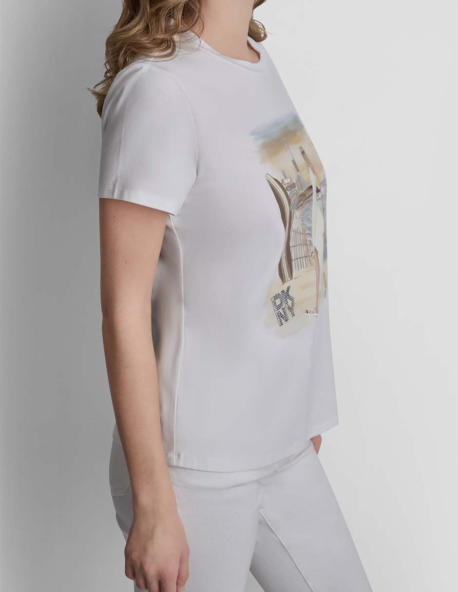 Playera manga corta cuello redondo para mujer 2
