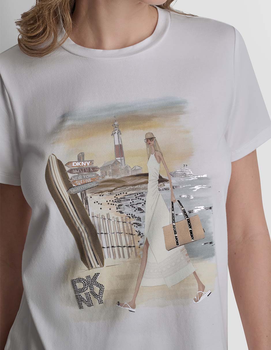 Playera manga corta cuello redondo para mujer 5