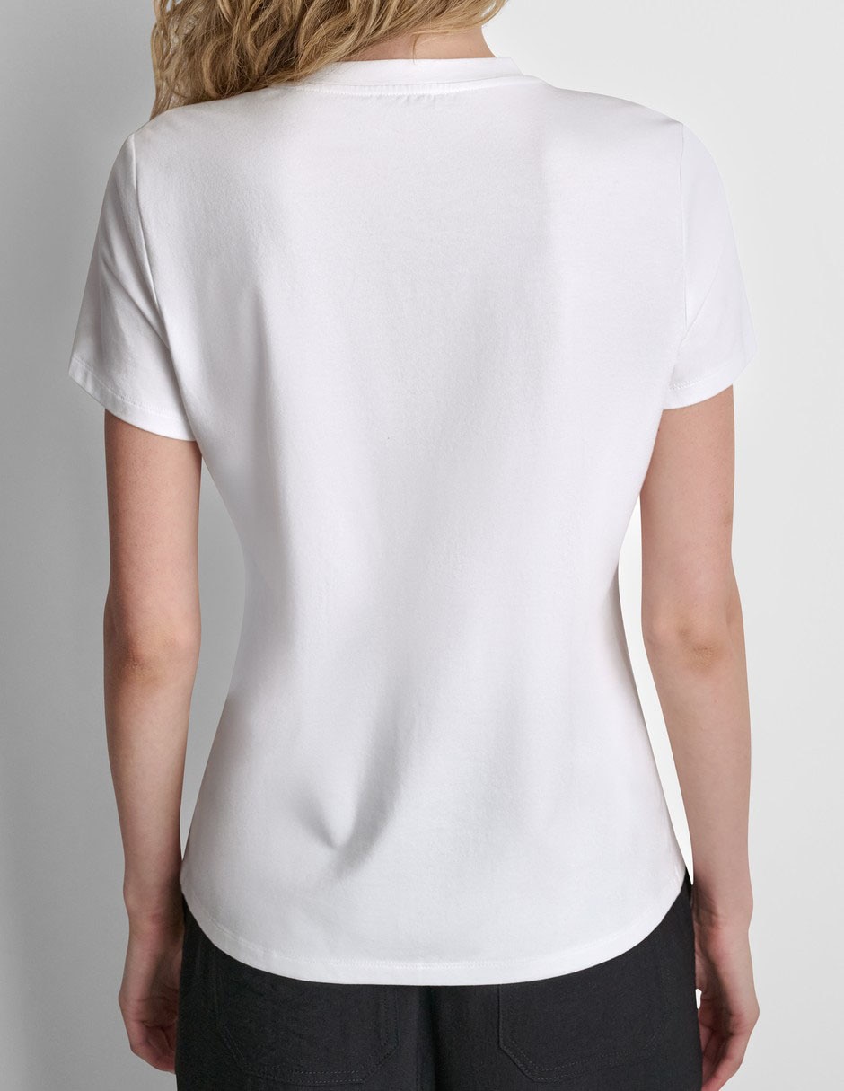 Playera manga corta cuello redondo para mujer 4