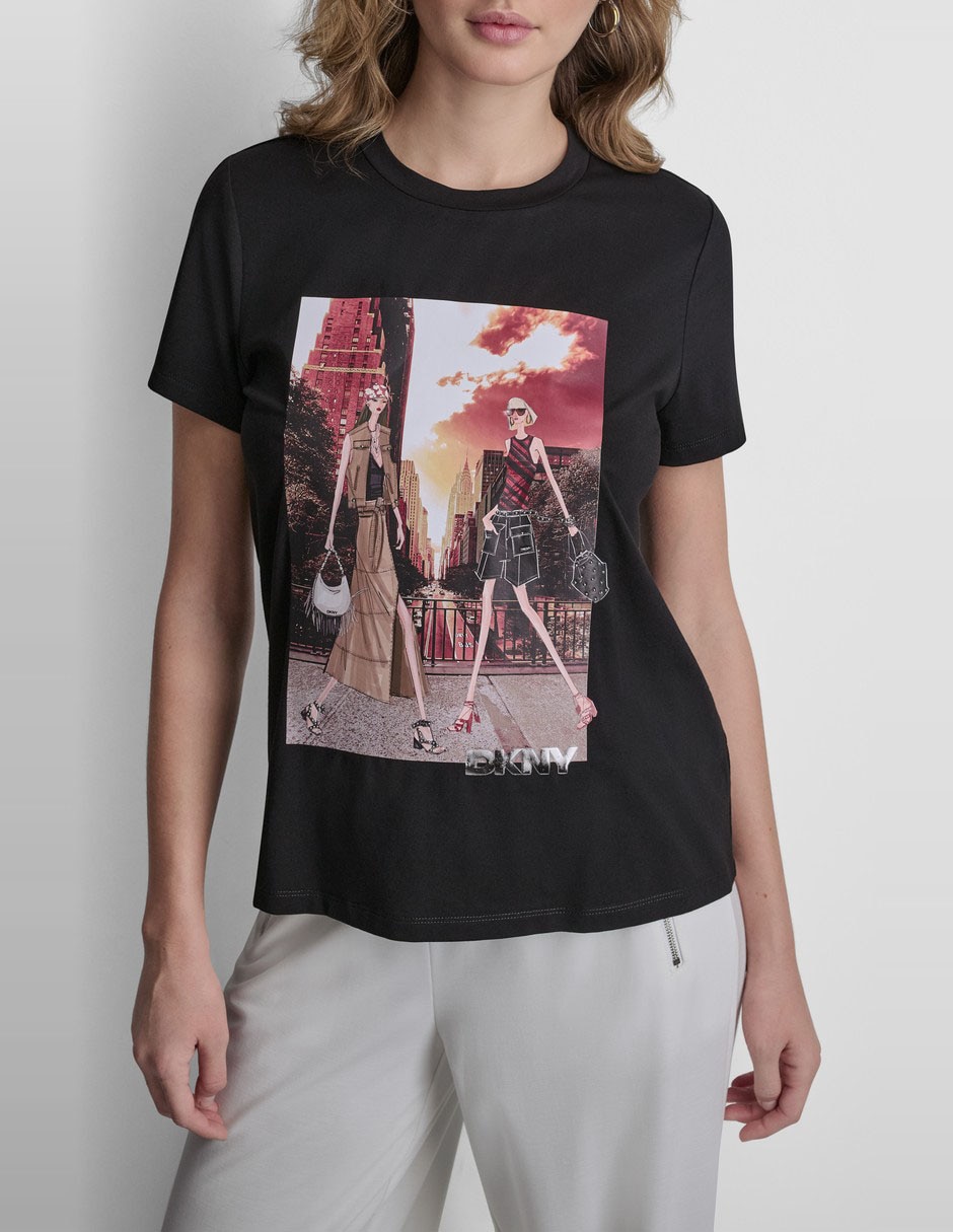 Playera manga corta cuello redondo para mujer Playera manga corta cuello redondo para mujer