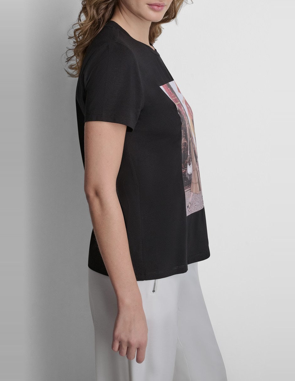 Playera manga corta cuello redondo para mujer 5