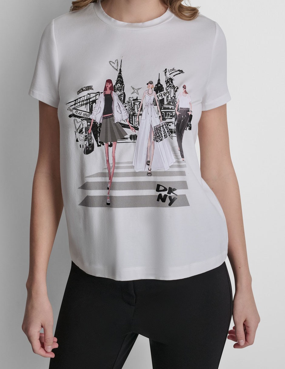 Playera manga corta cuello redondo para mujer Playera manga corta cuello redondo para mujer