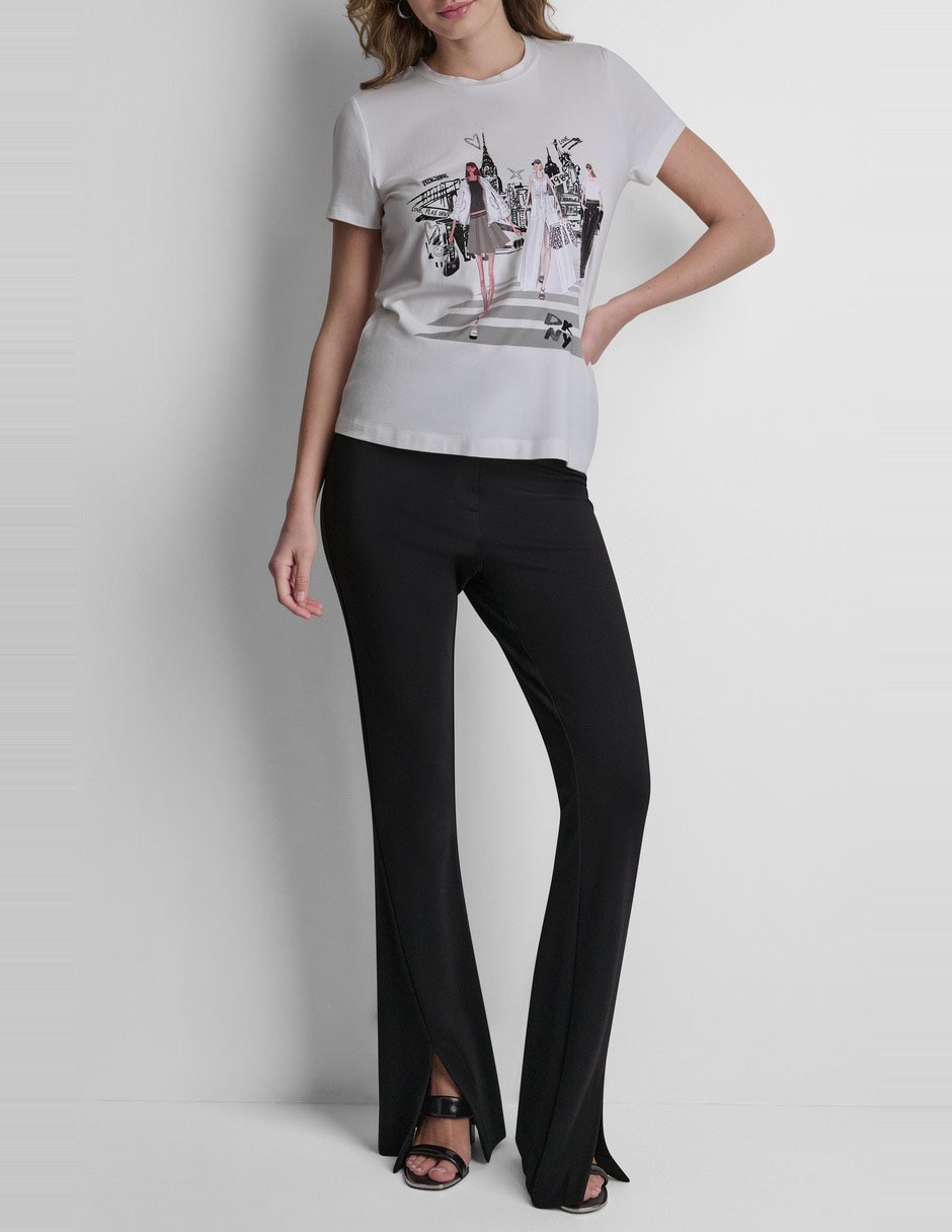 Playera manga corta cuello redondo para mujer 2