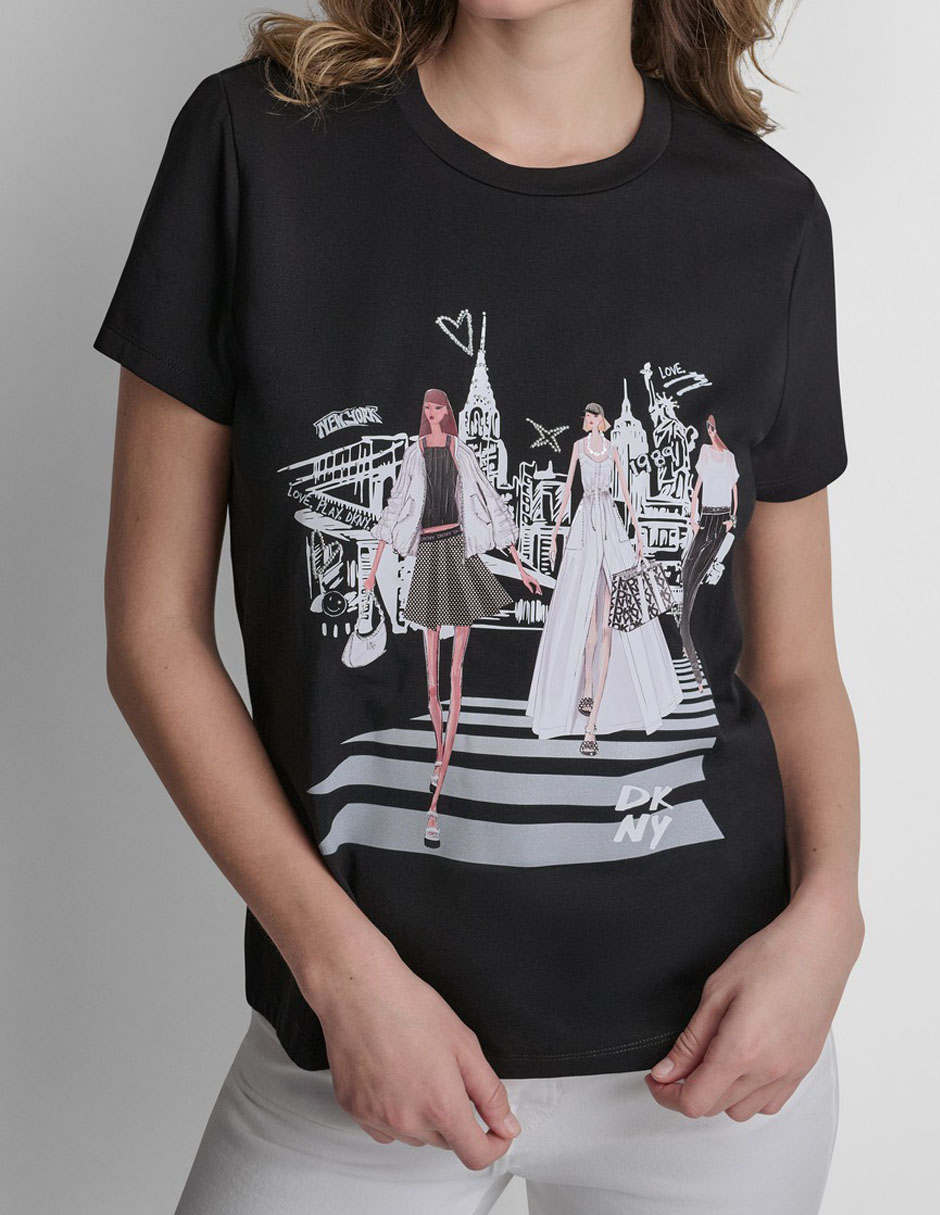 Playera manga corta cuello redondo para mujer Playera manga corta cuello redondo para mujer