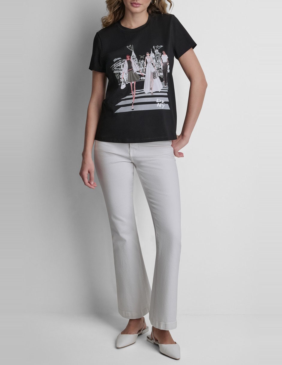 Playera manga corta cuello redondo para mujer 2