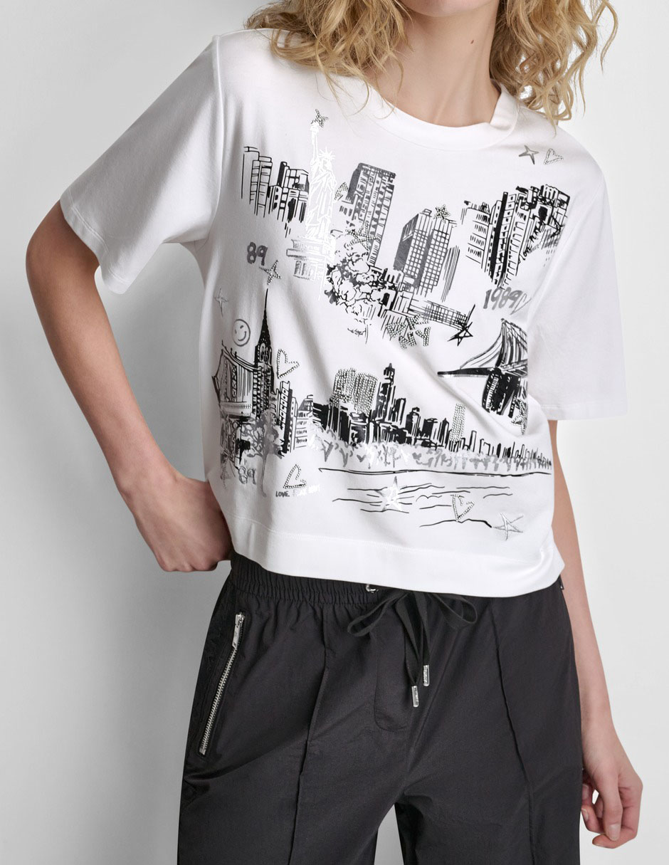 Playera manga corta cuello redondo para mujer Playera manga corta cuello redondo para mujer