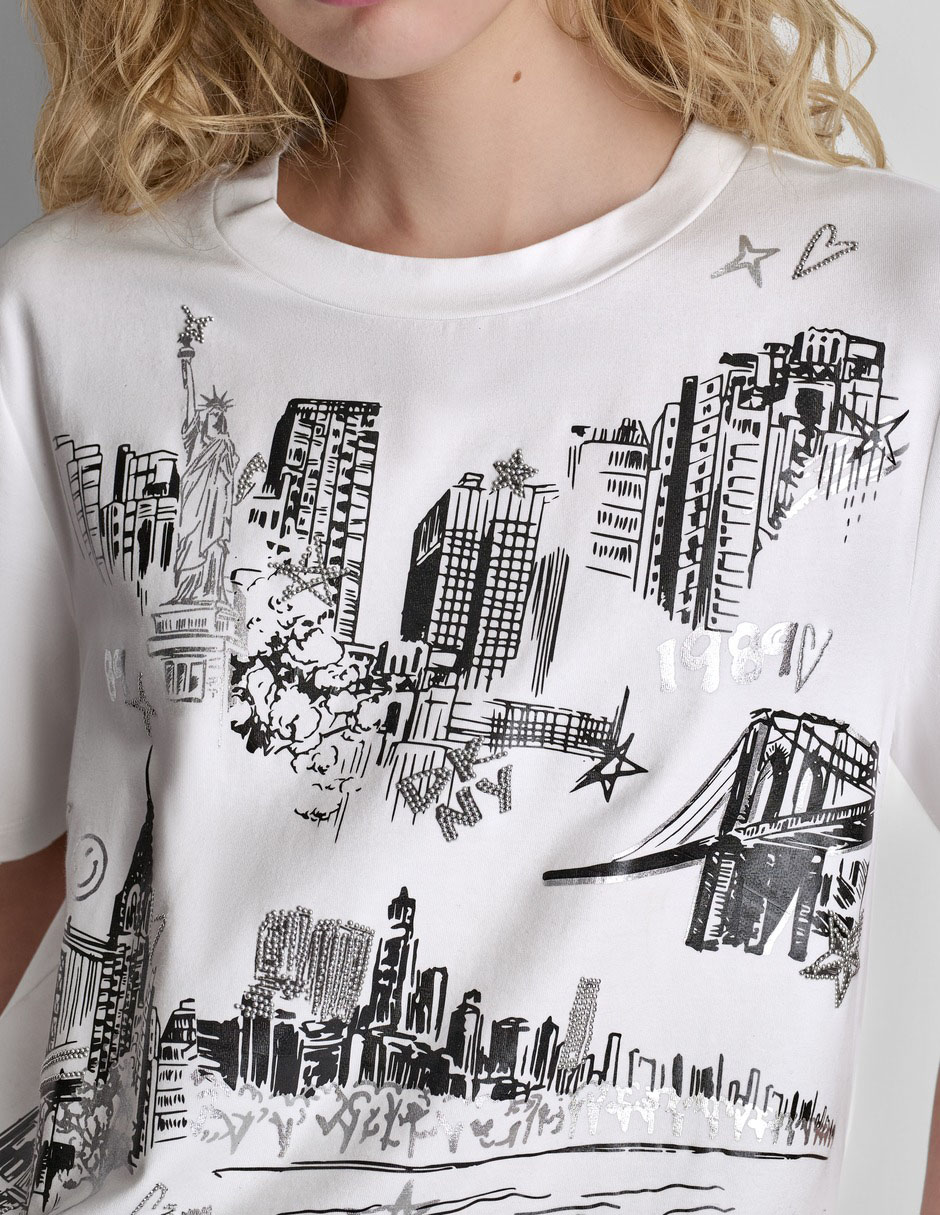 Playera manga corta cuello redondo para mujer 4