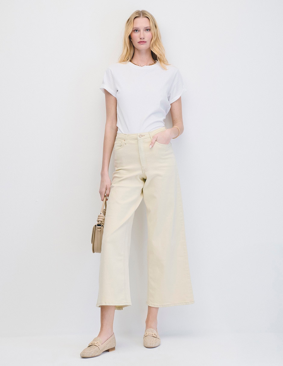 Jeans wide leg cintura alta para mujer 5
