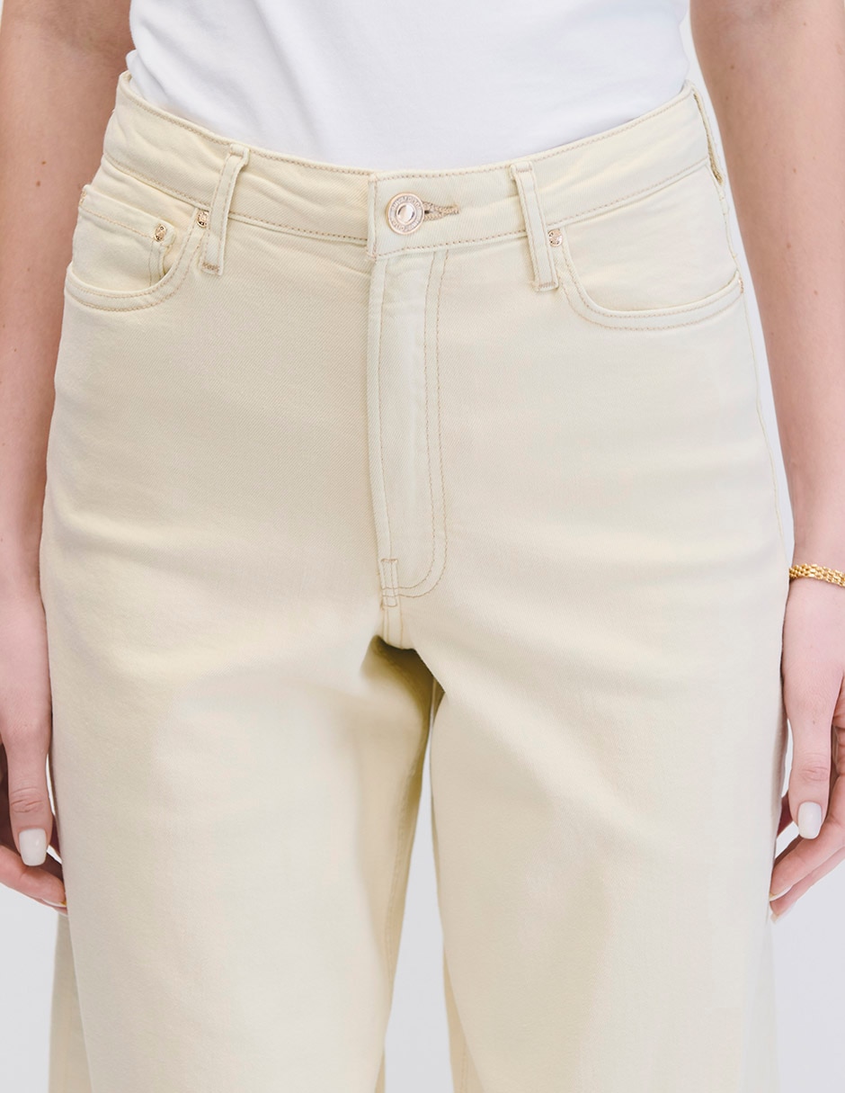 Jeans wide leg cintura alta para mujer 7