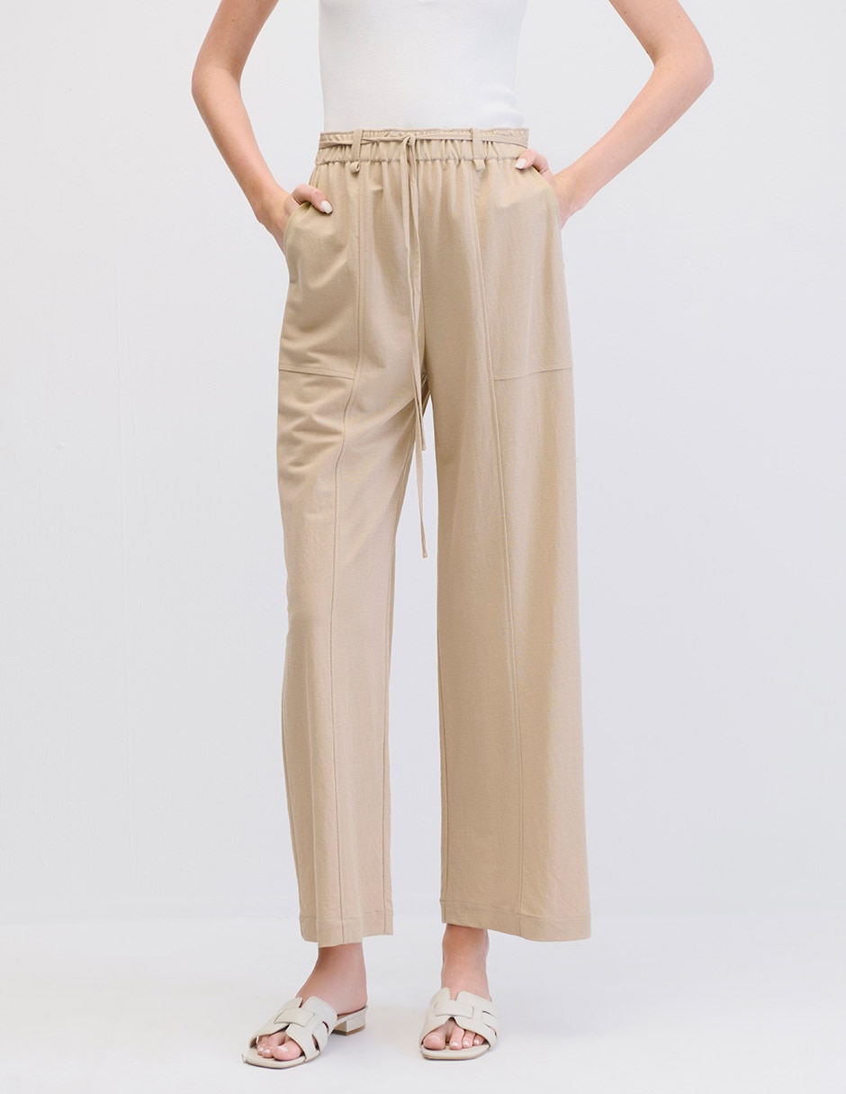 Pantalón regular wide leg para mujer
