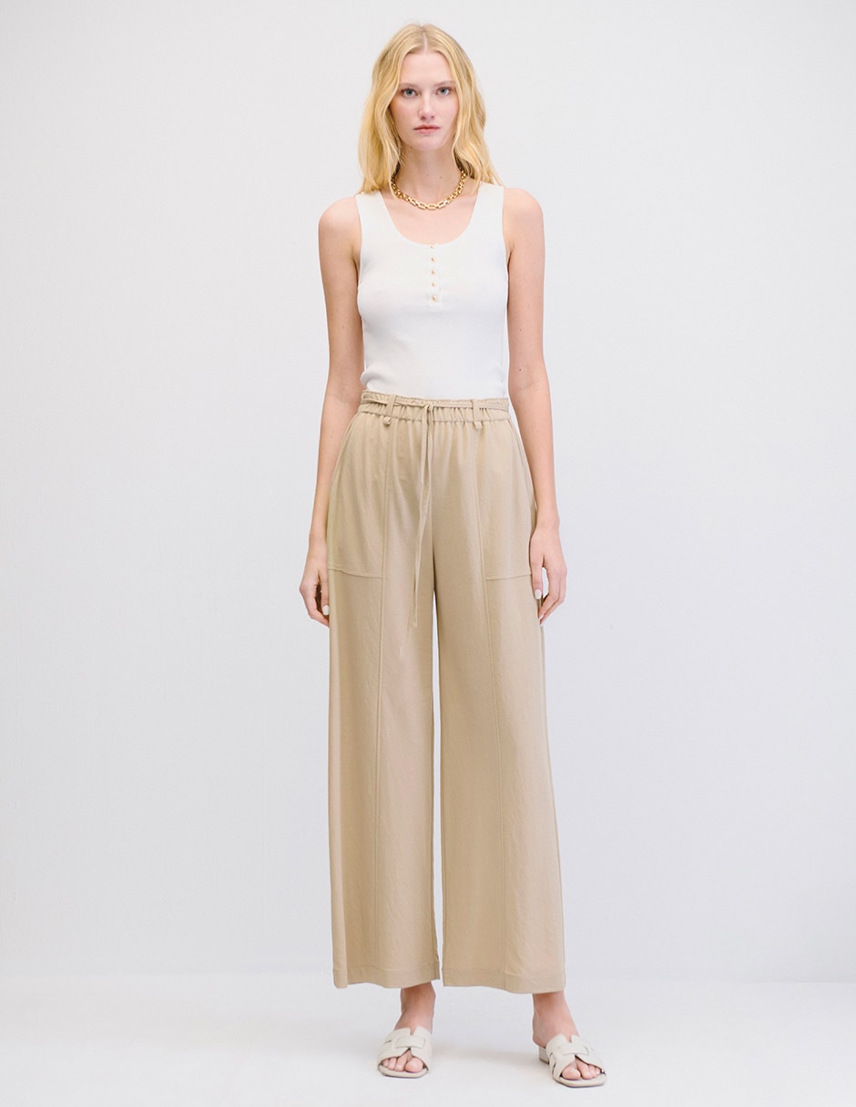Pantalón regular julio wide leg para mujer