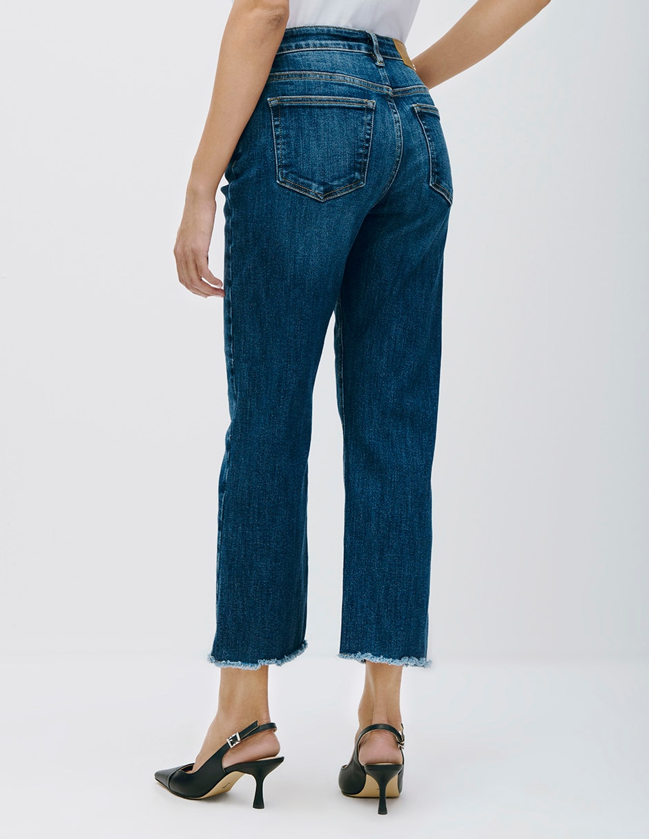 Jeans straight corte cintura para mujer 3