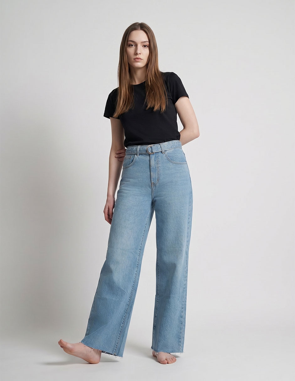 Jeans relaxed wide leg cintura alta wide leg c.p. Para mujer
