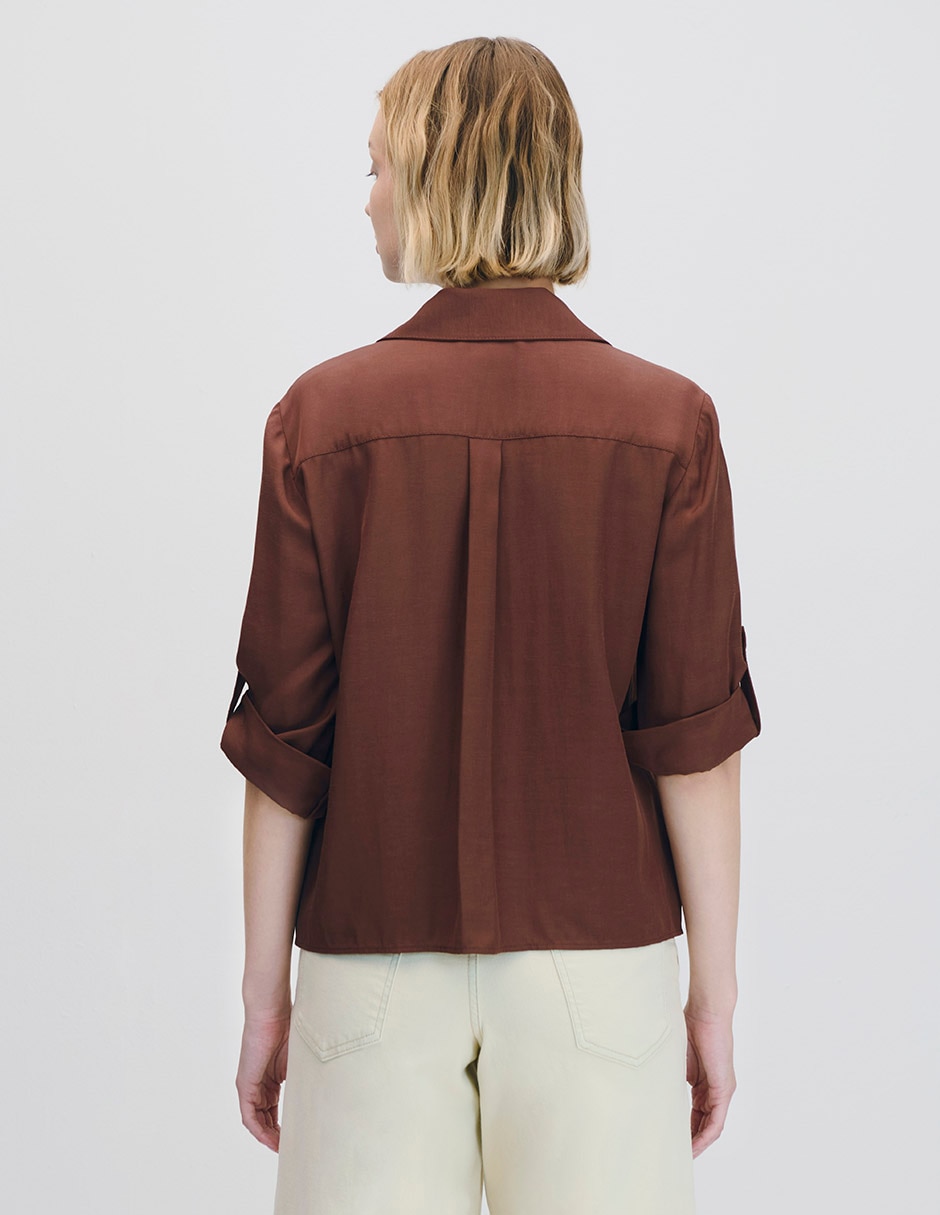 Blusa camisera manga corta para mujer 5