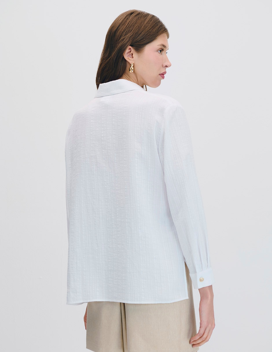 Blusa camisera manga larga para mujer 6