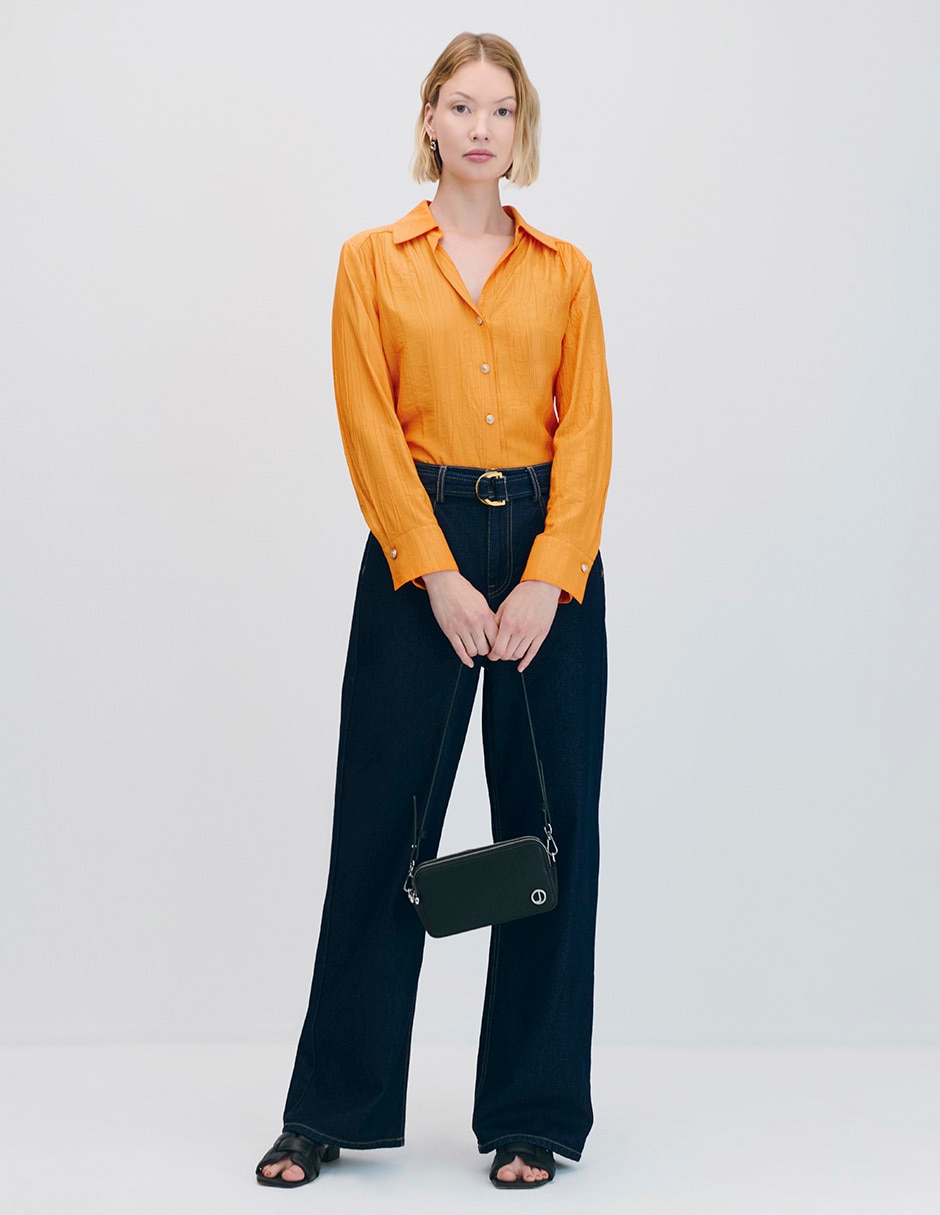 Blusa camisera manga larga para mujer 5