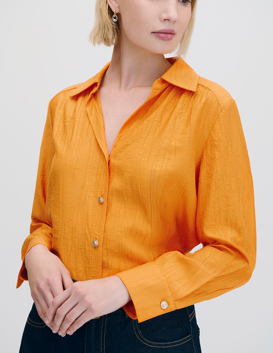 Blusa camisera manga larga para mujer 7