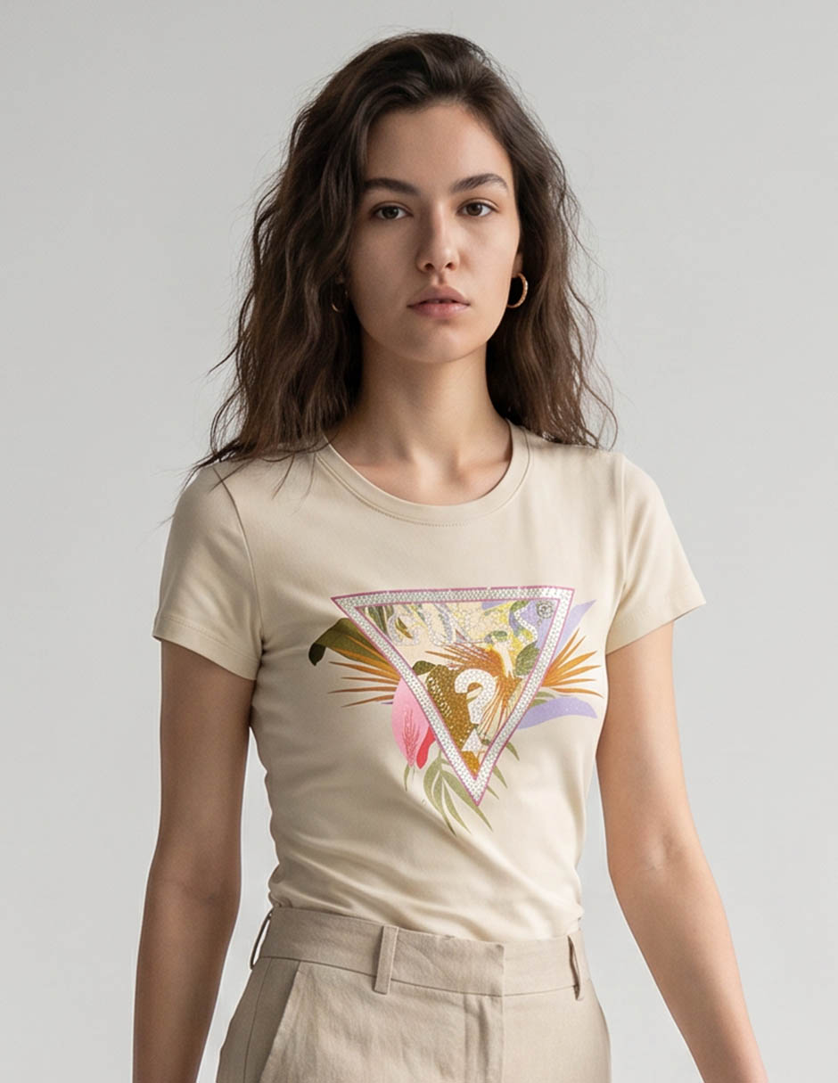 Manga corta cuello redondo para mujer Manga corta cuello redondo para mujer