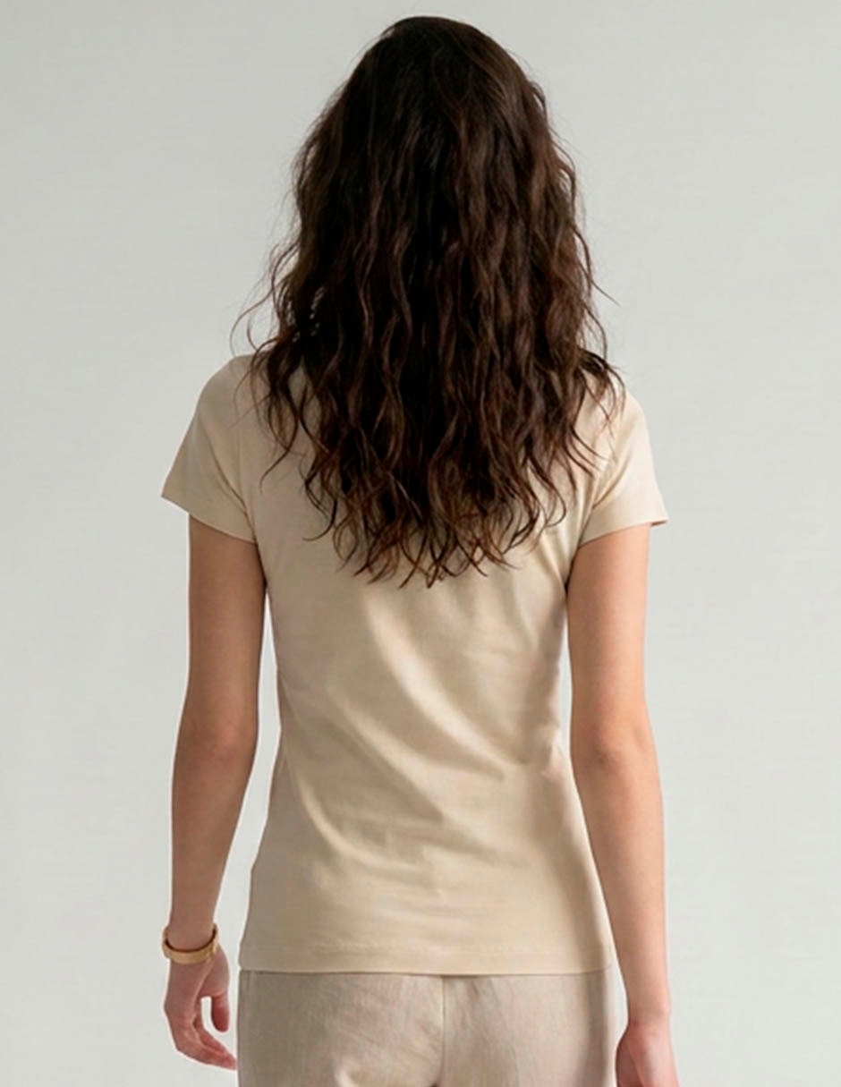 Manga corta cuello redondo para mujer 2