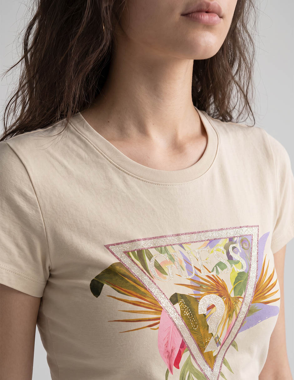 Manga corta cuello redondo para mujer 3