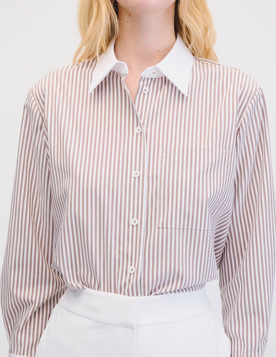 Blusa camisera manga larga para mujer 7
