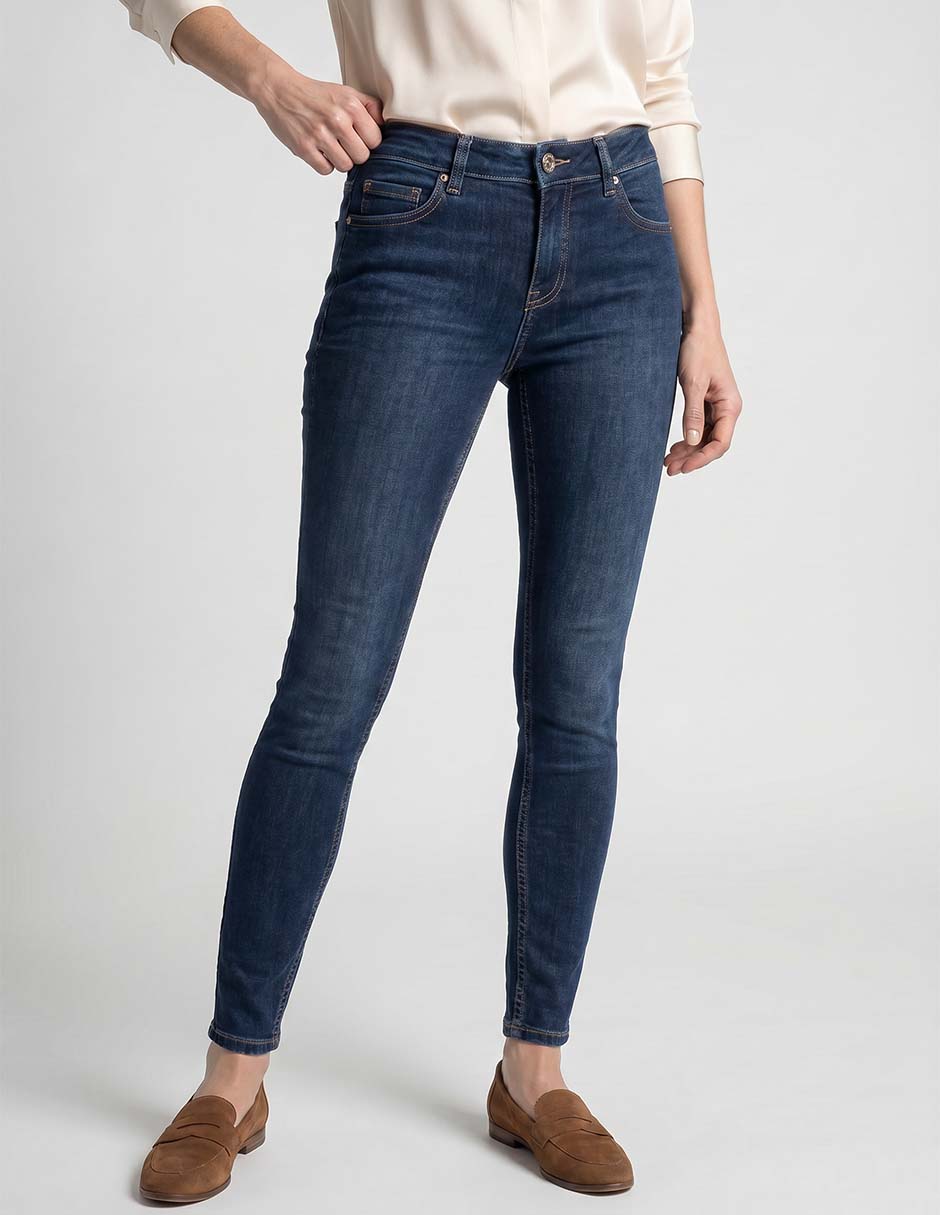 Jeans skinny corte cintura para mujer