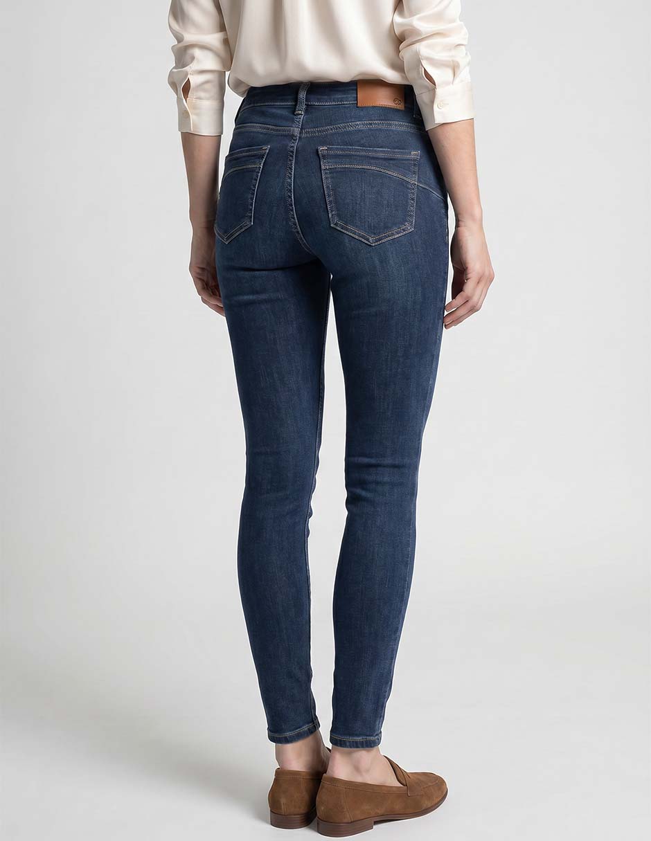 Jeans skinny corte cintura para mujer 2