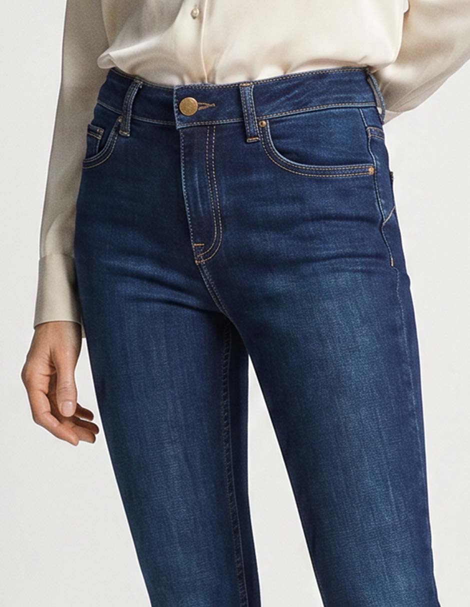 Jeans skinny corte cintura para mujer 3