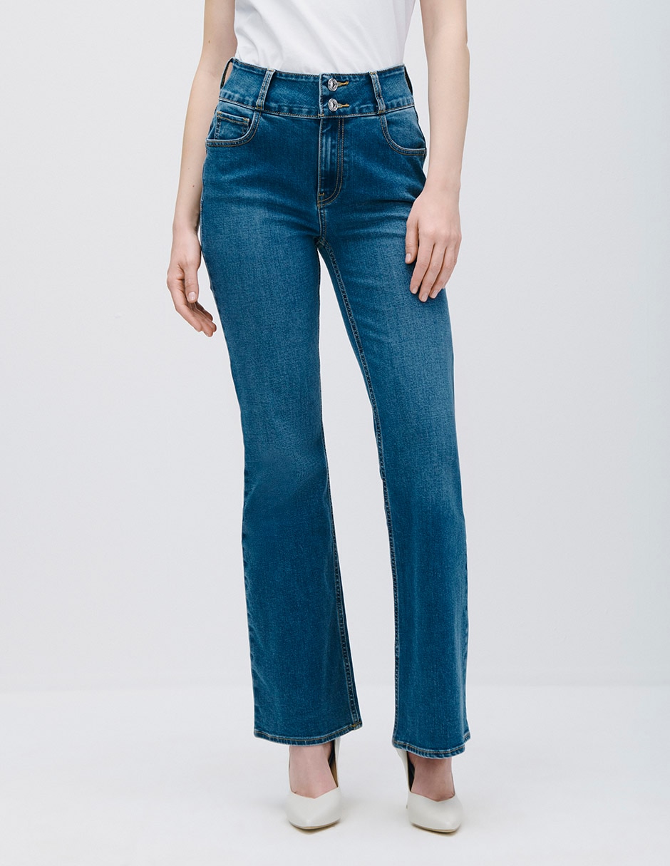 jeans regular boot cintura alta boot c.p. para mujer jeans regular boot cintura alta boot c.p. para mujer