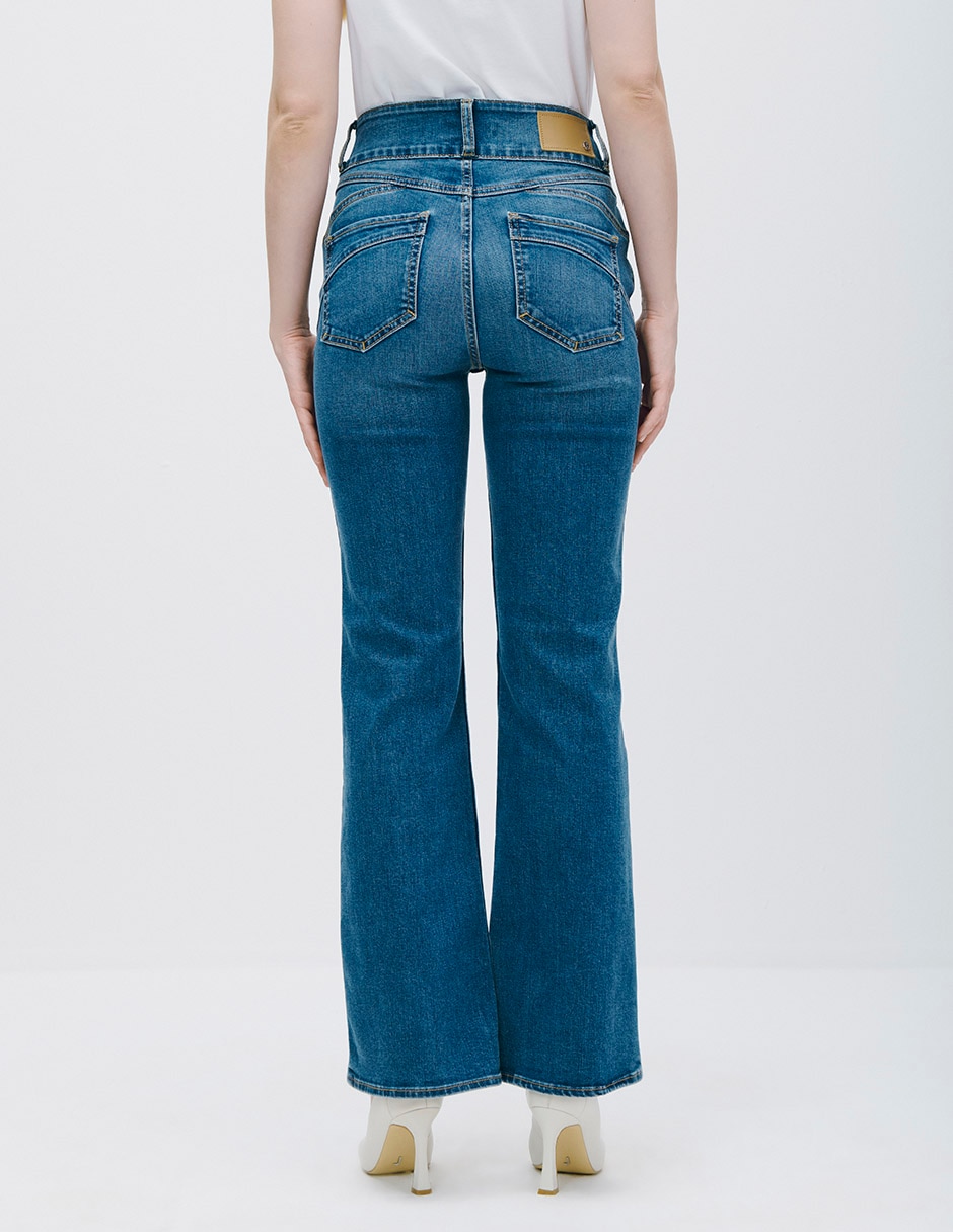 jeans regular boot cintura alta boot c.p. para mujer 3