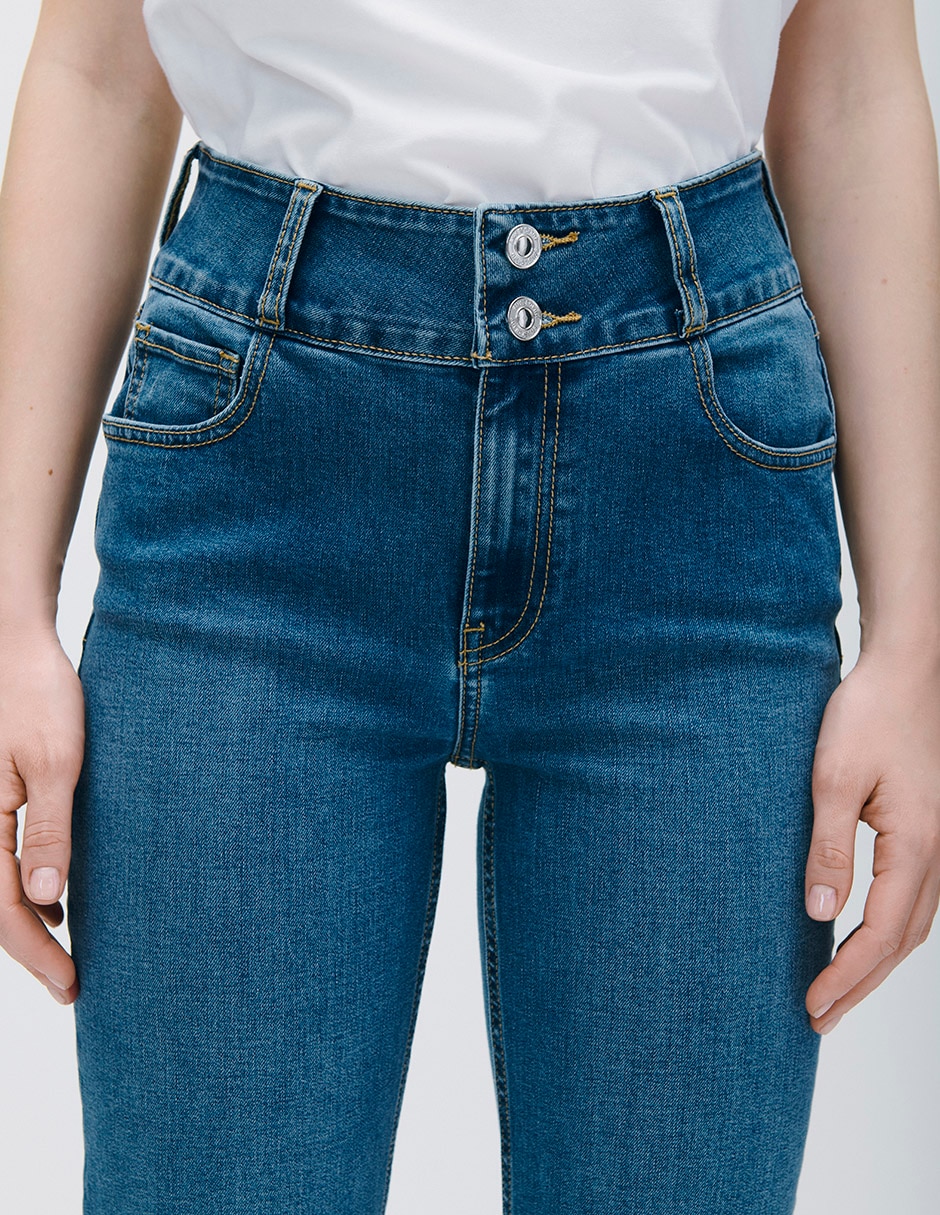 jeans regular boot cintura alta boot c.p. para mujer 4