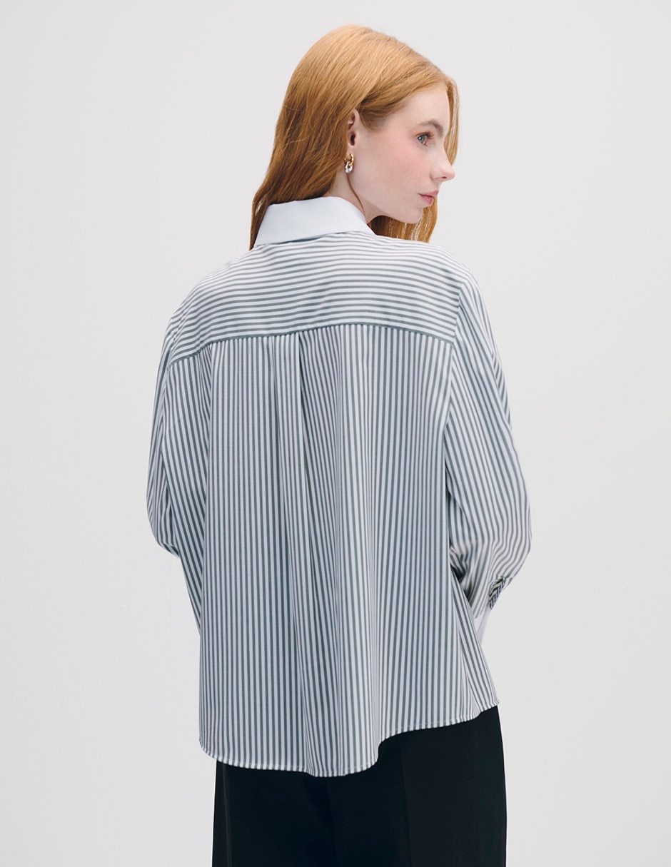 Blusa camisera manga larga para mujer 6