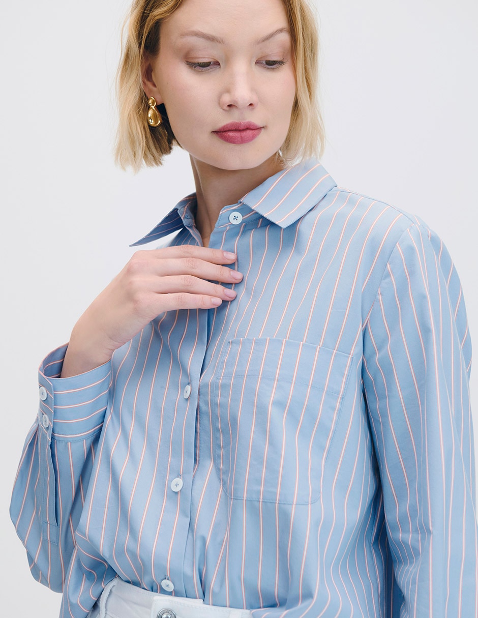 Blusa camisera manga larga para mujer 7