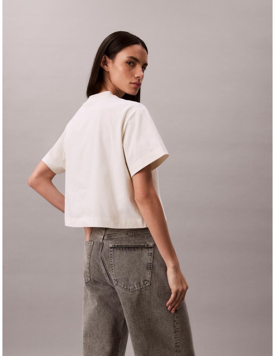 Manga corta calvin klein cuello redondo para mujer